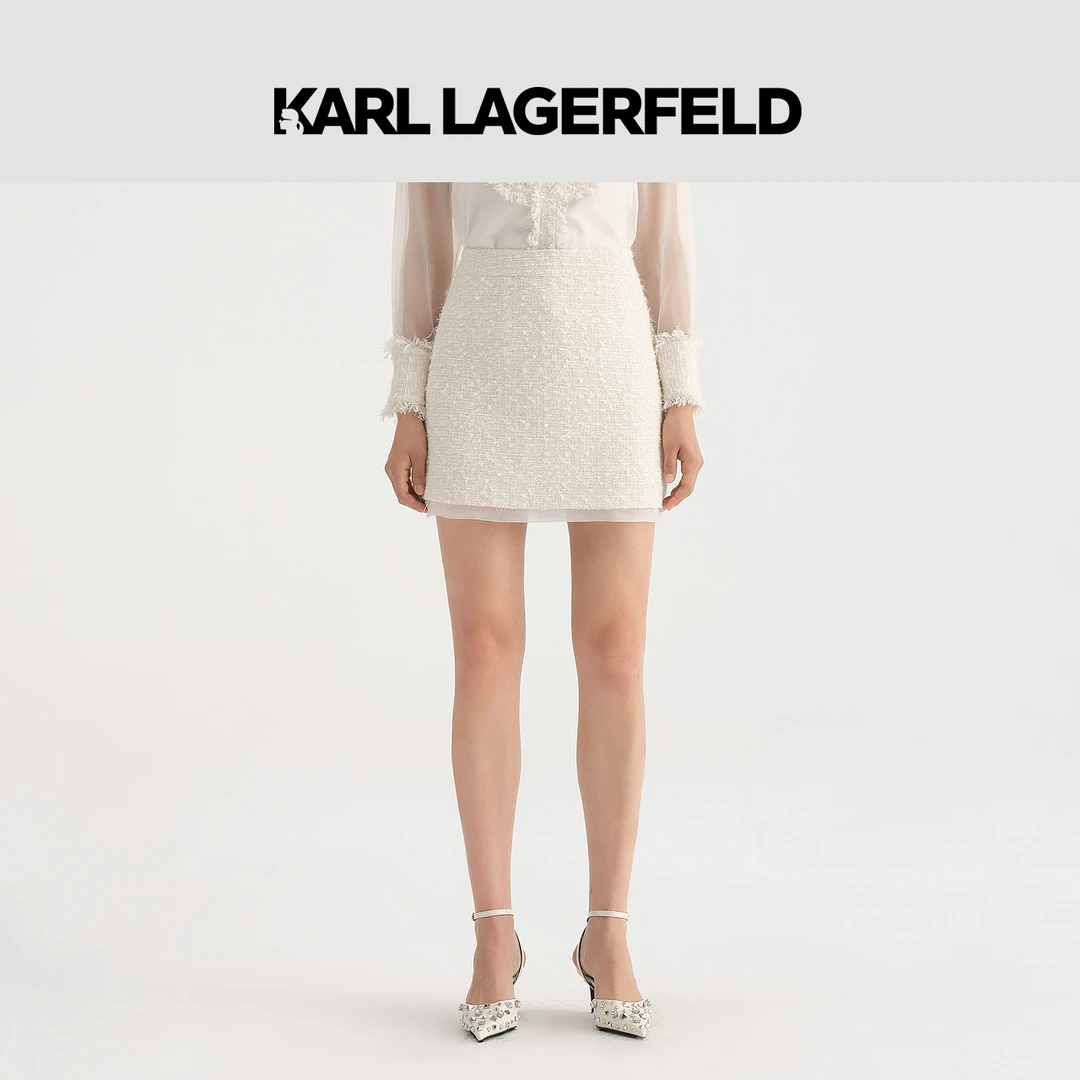 【大可专属】KARLLAGERFELD夏季新款粗花呢半裙236L12E1