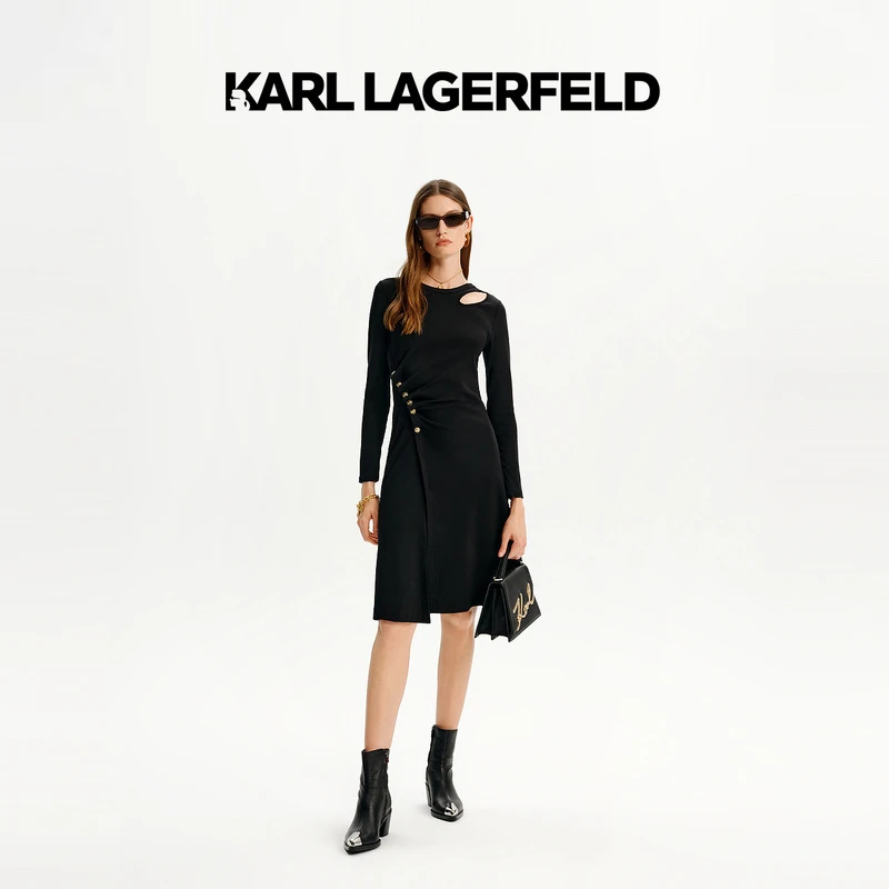 KARL LAGERFELD卡尔拉格斐2024秋季新款连衣裙老佛爷K26E1331
