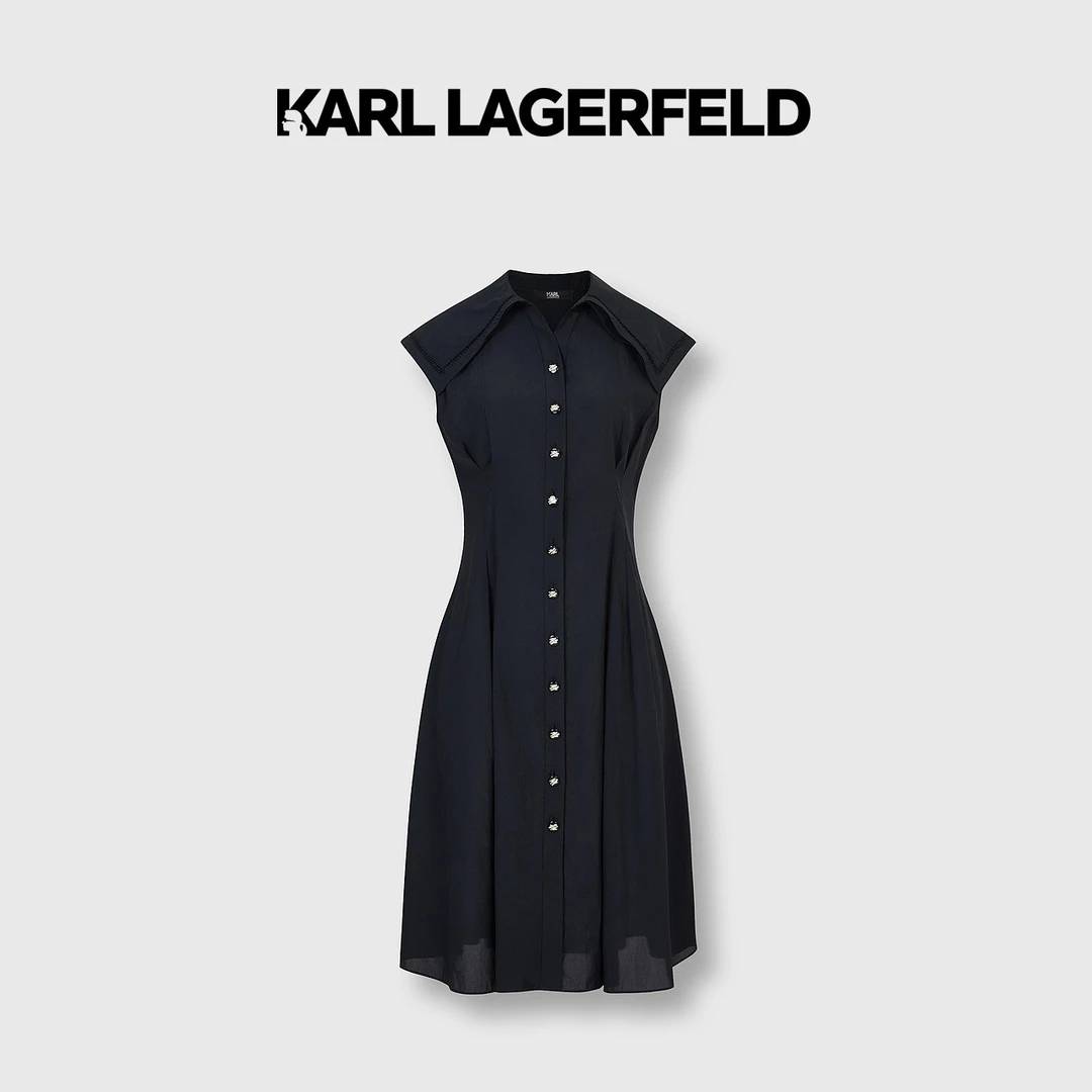 【粉丝专享】KARLLAGERFELD夏新款简约收腰连衣裙女E33L1351