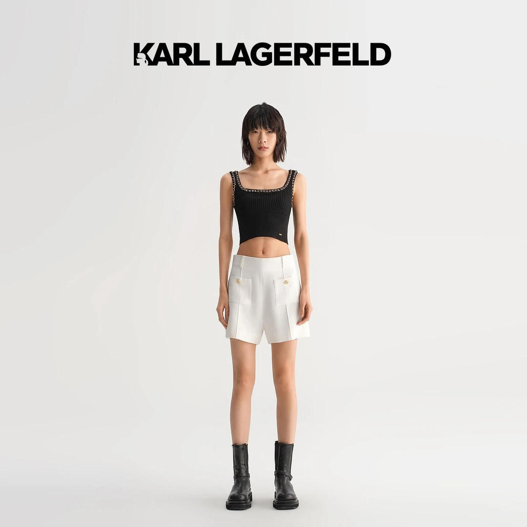 【Angel专属】KARL LAGERFELD春新口袋装饰短裤老佛爷231L1093