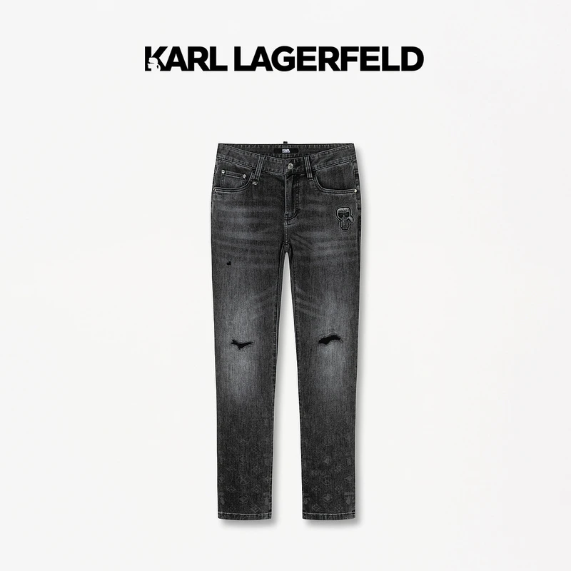 KARL LAGERFELD卡尔拉格斐2024夏季新款牛仔长裤老佛爷241N1111