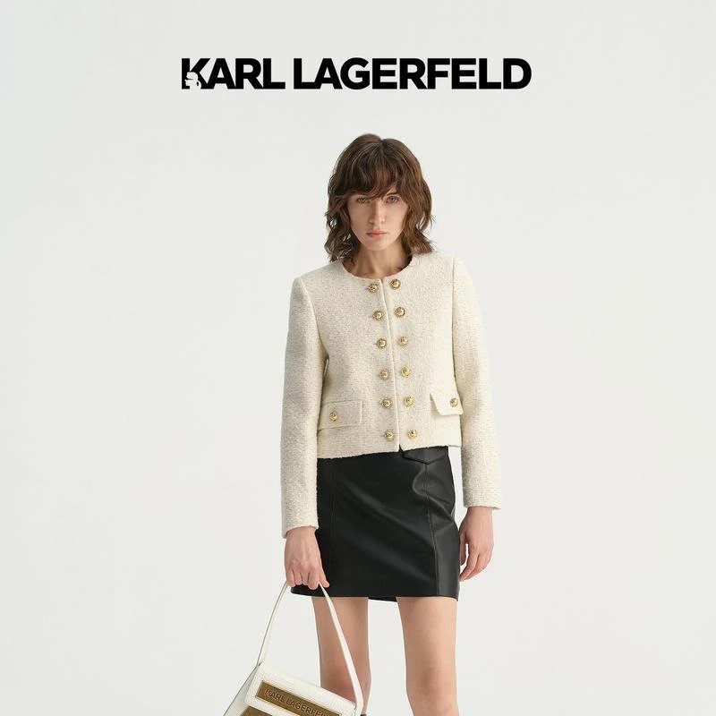 【欧若风】KARL LAGERFELD秋季新款箱型双排扣小香风外套E37W1547