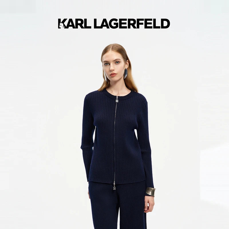 KARL LAGERFELD卡尔拉格斐2024冬季新款针织外套老佛爷K27E1539