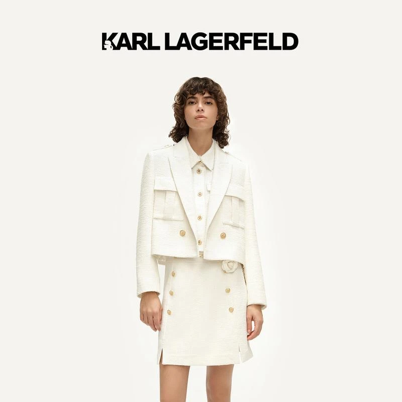 KARL LAGERFELD卡尔拉格斐24春双袋箱型小香风外套老佛爷241E1507