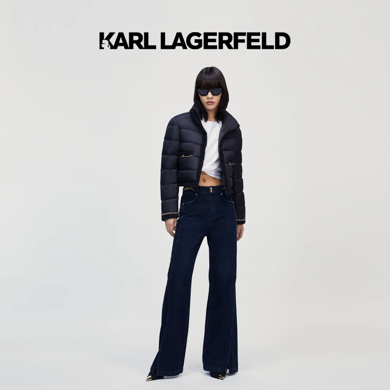 KARL LAGERFELD 卡尔拉格斐冬白鹅绒短款小香风羽绒服226L1529
