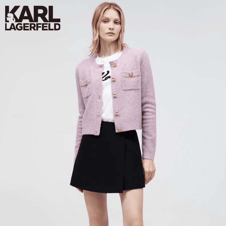 KARL LAGERFELD卡尔拉格斐23小香羊毛针织开衫E36L2032