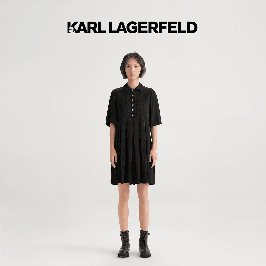 KARL LAGERFELD卡尔拉格斐真丝休闲连衣裙23年长裙E33L1342