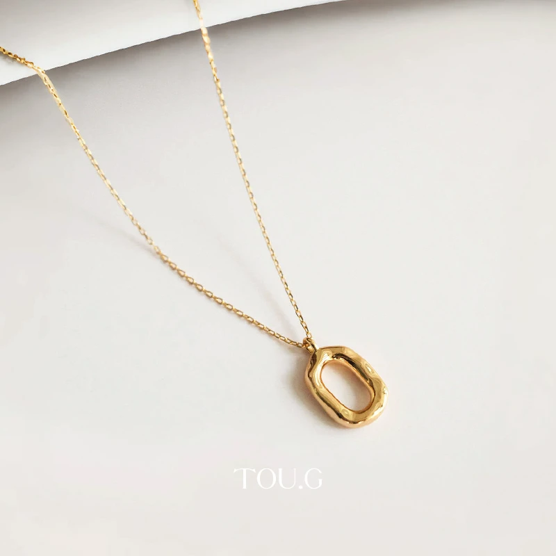 坠链均925银 【卡卡严选】 镂空椭圆吊坠项链 · S925银镀18k金