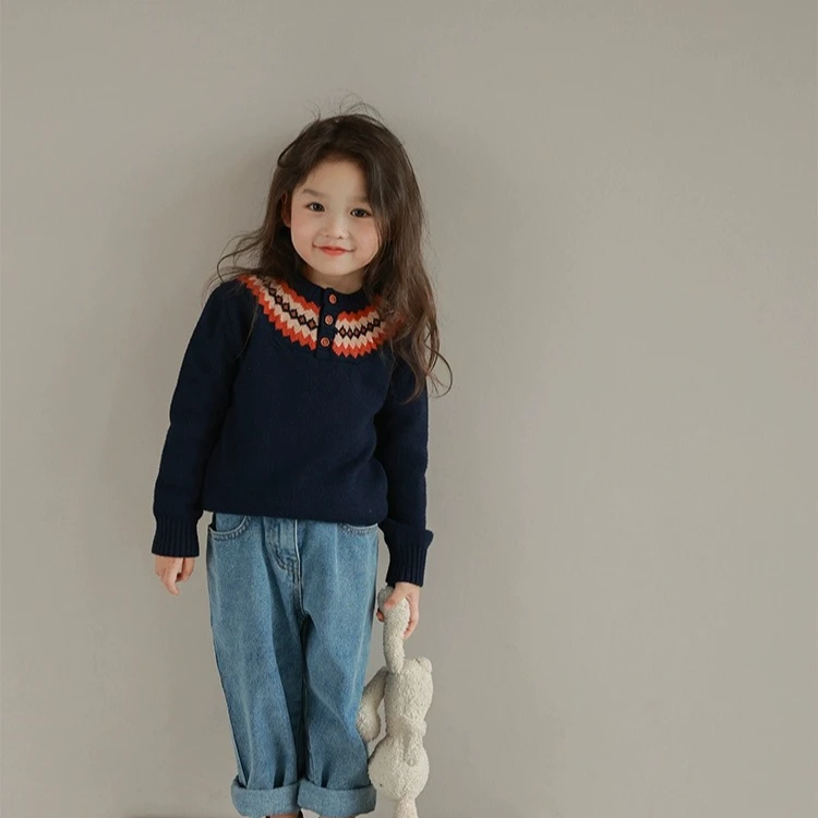 24新款毛衣女童春秋时尚潮流韩版百搭流行风童装洋气套头