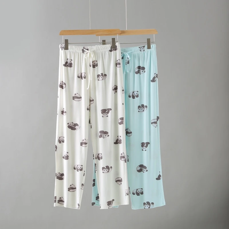 GS213 熊猫竹纤维家居裤夏季舒适休闲女士薄款春夏宽松睡裤印花