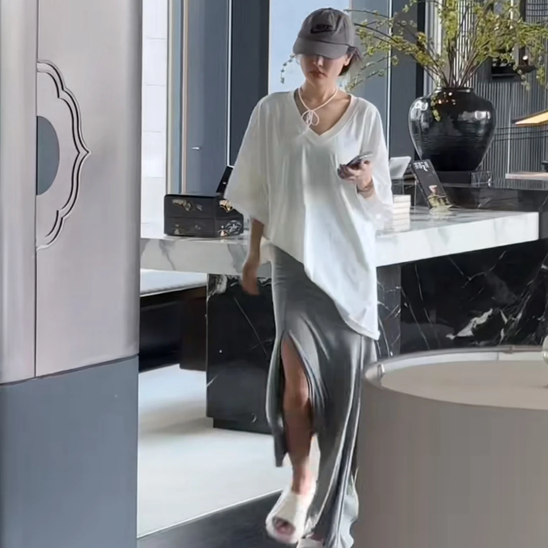 LLLU   男朋友大t泡菜 韩女东大门百搭修身短袖圆领美式T恤