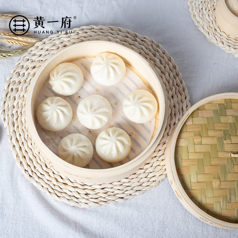 黄一府蒸笼竹制加深手工家庭商用蒸屉格海鲜小笼包子竹笼