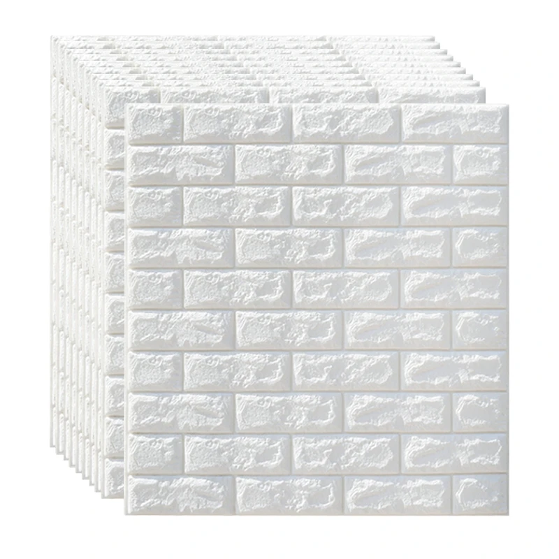 加厚墙纸3d立体砖纹防水泡沫墙贴防潮防撞房间隔热砖纹自粘墙壁纸