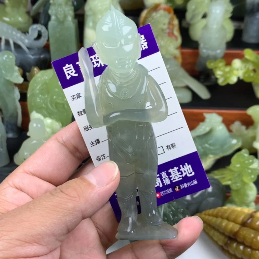 【闪购商品】蛇纹石玉手把件未镶嵌鹤**元