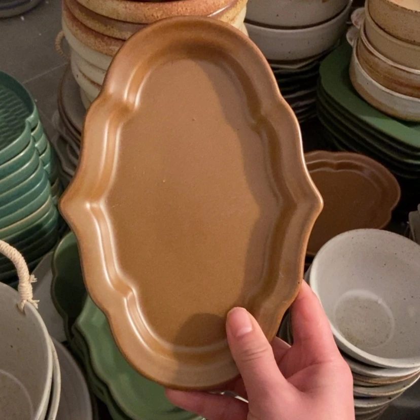 【闪购商品】骨瓷盘微瑕铜色小枫叶