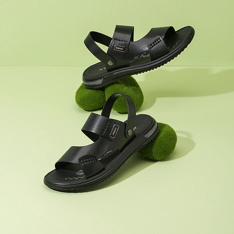 【门店发货】奥康男鞋2024夏季新款运动休闲沙滩鞋男套筒露趾凉鞋