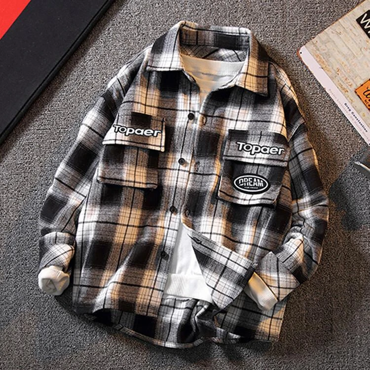 童装男童长袖衬衫儿童格子棉质衬衣春秋新款中大童韩版春装上衣潮