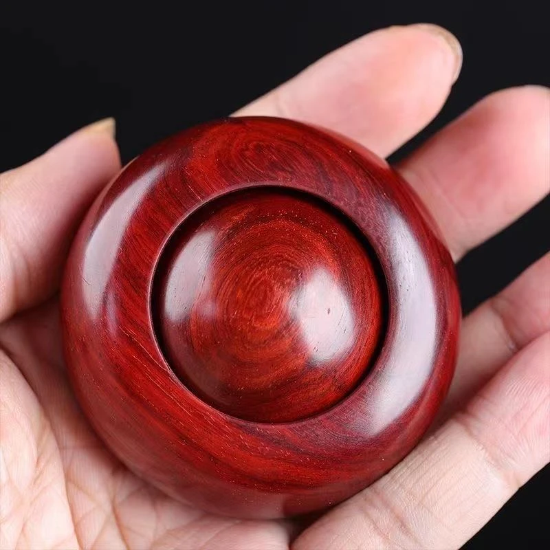 实木手把件乌木紫光檀文玩健身手球小叶紫檀手玩球木雕转运珠