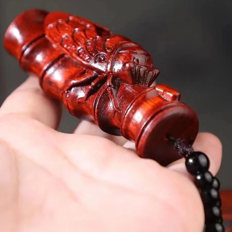 红木知了木文玩手把件男女士手工实木雕随身老料小叶紫檀挂件