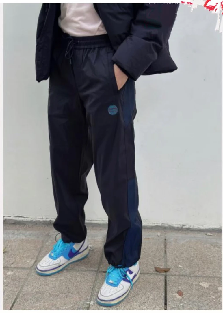 素素外贸情侣同款剪标《户外休闲裤》下摆束口宽松直筒男女款休闲裤