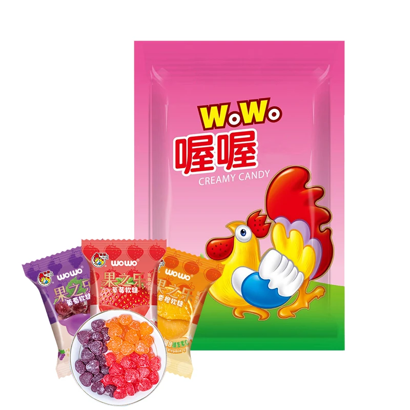 WoWo/喔喔 维生素C软糖水果多口味小零食散装水果糖儿童休闲Q糖果