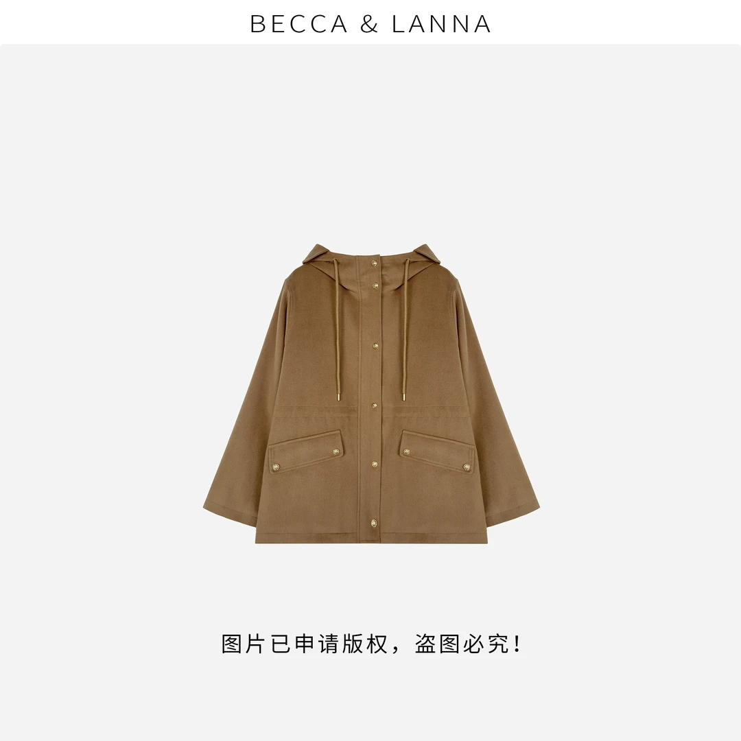 D0181 女士休闲宽松连帽驼绒服外套 女装