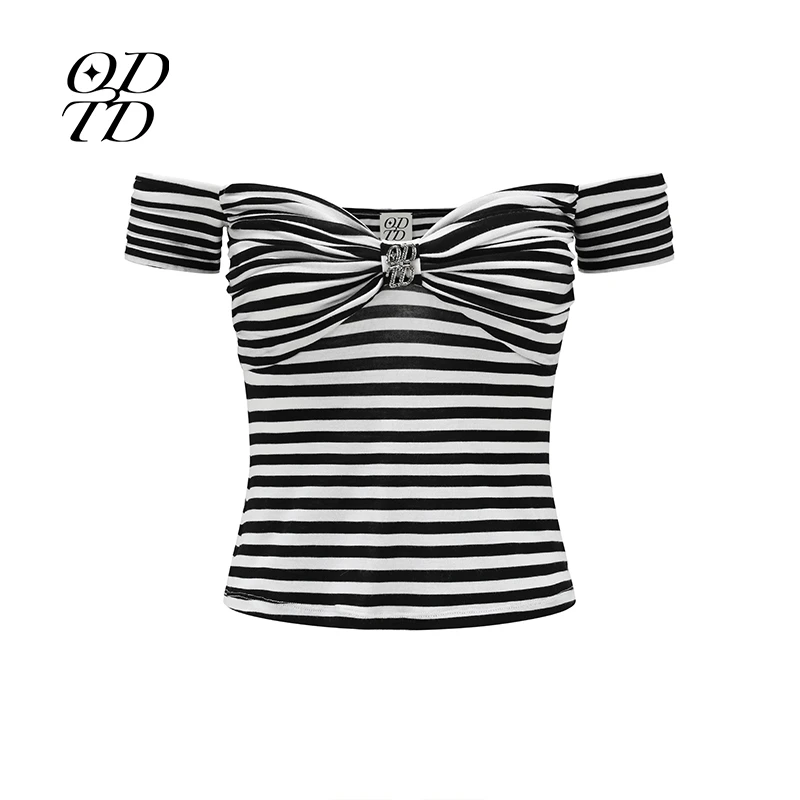 【ODTD 设计师品牌】24春夏新款蝴蝶结一字肩上衣