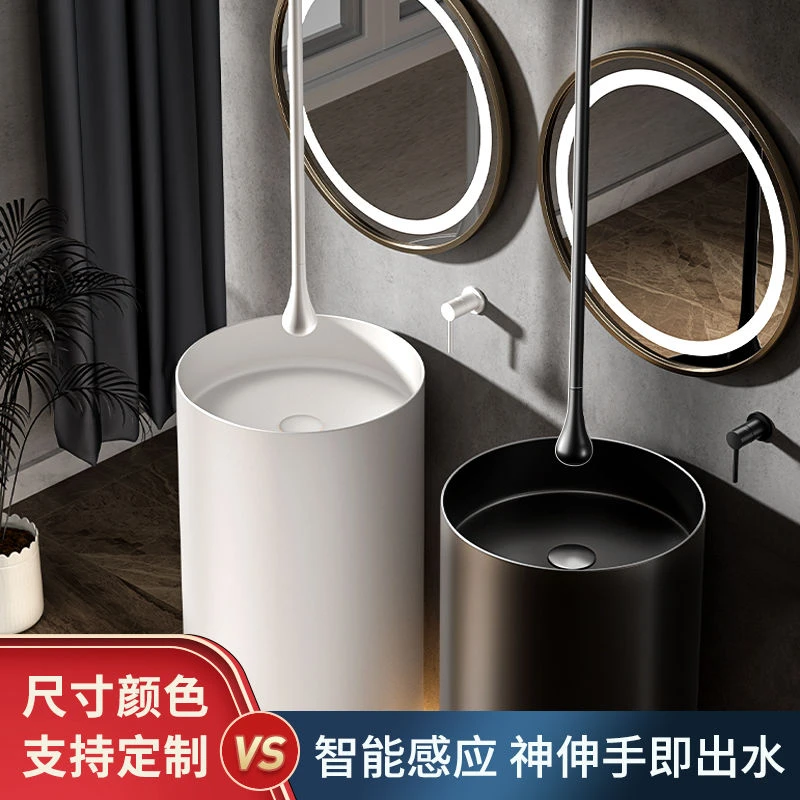 心力全铜吊顶水滴龙头天花板感应暗装墙出吊杆冷热水面盆洗手盆