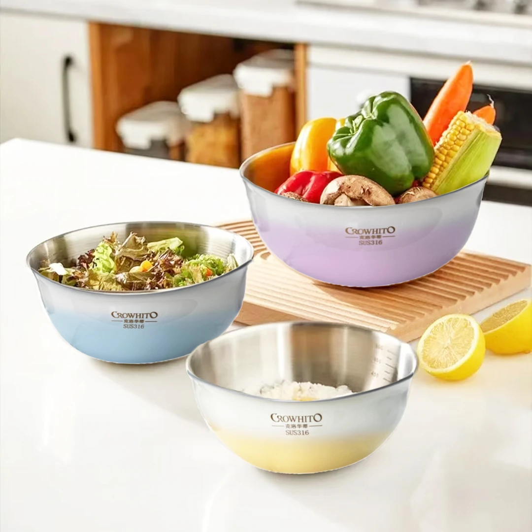 【漫姐好品】CROWHITO/克洛华蒂316不锈钢盆家用厨房料理盆和面盆