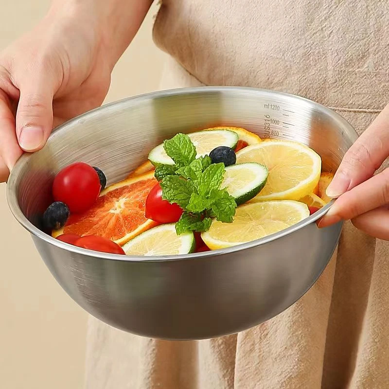 CROWHITO/克洛华蒂不锈钢沙拉碗密封盖保鲜料理盆凉拌水果家用碗