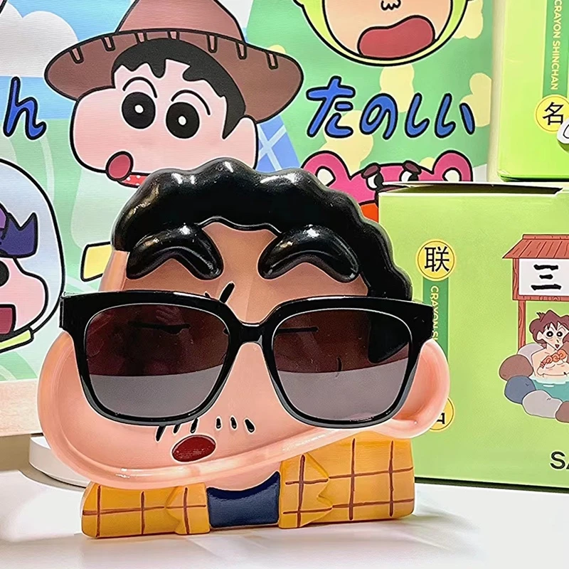 蜡笔小新园长眼镜支架多功能收纳化妆刷笔筒创意可爱卡通家居摆饰