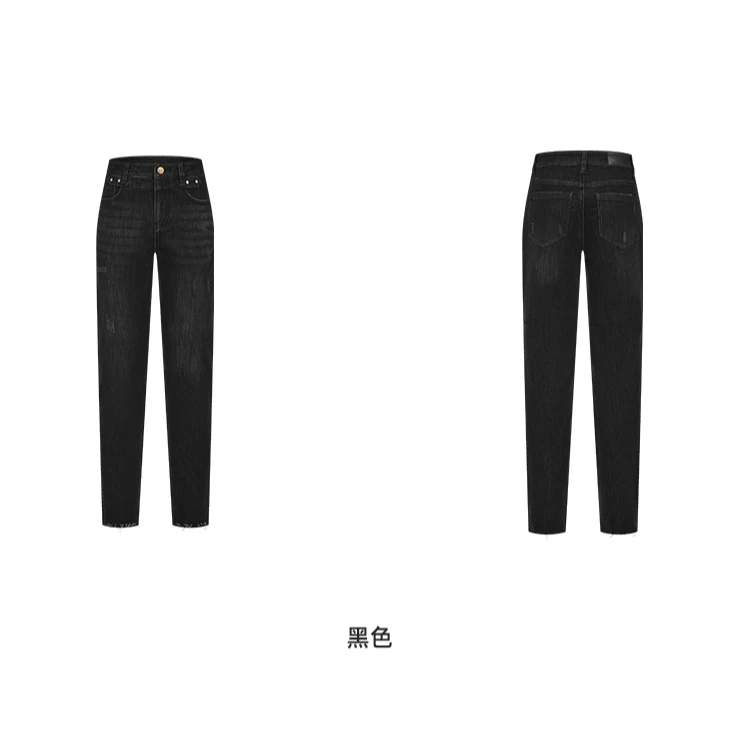 【丽公主】曼德诗直筒修身牛仔裤休闲裤M103302069时尚紧身