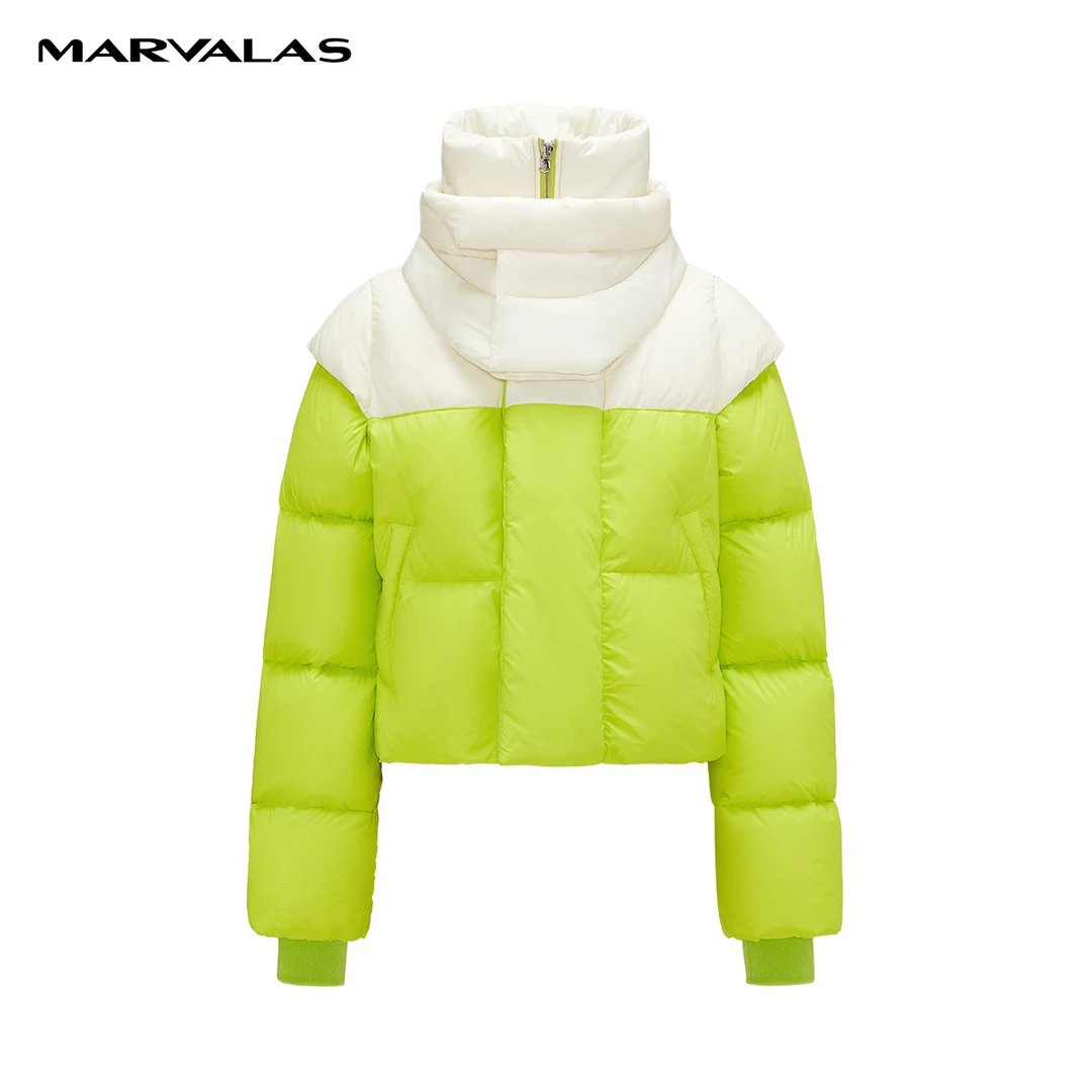 【小花专属】曼德诗短款羽绒服冬季撞色轻盈保暖外套M427306866