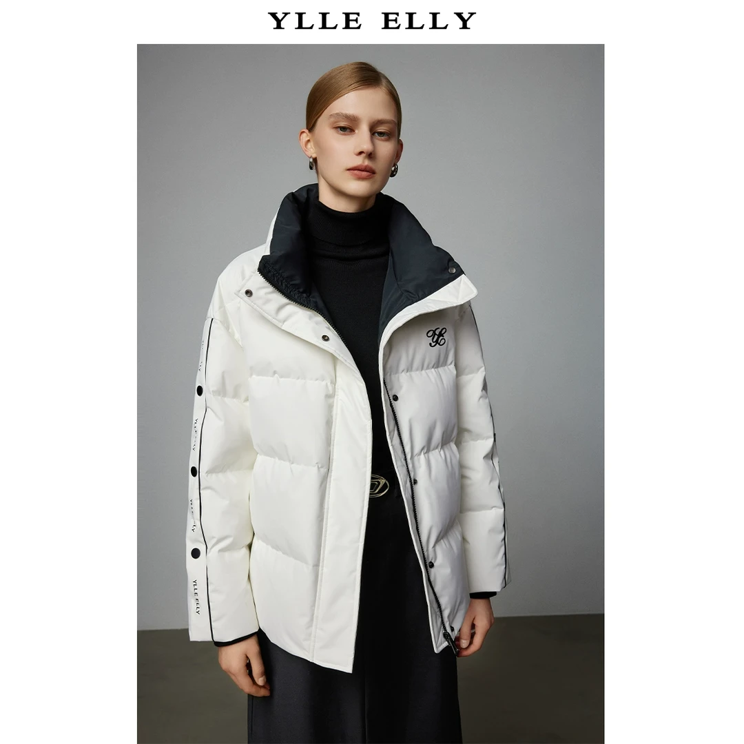 【小余专属】黑白撞色羽绒服2024冬款休闲滑雪服保暖外套女