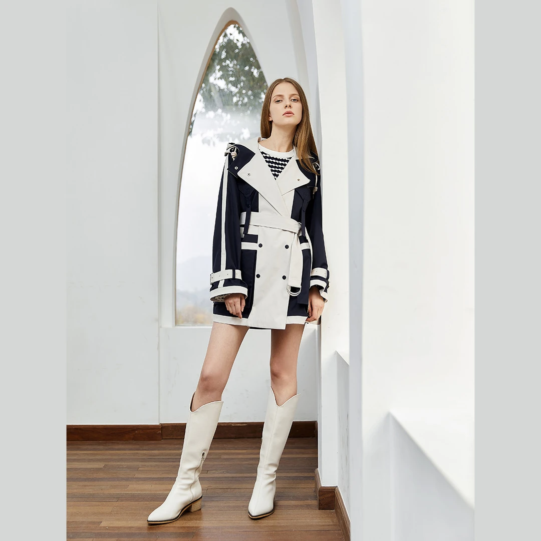 【羊羊专属】时尚双排扣风衣时尚休闲高级感小个子外套M430019