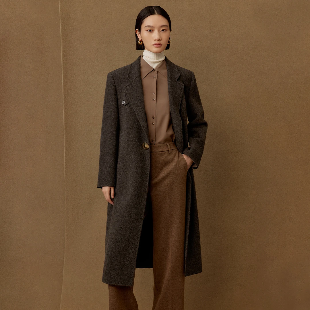【诗语专属】曼德诗复古老风气质通勤绵羊毛大衣季长MC426309491