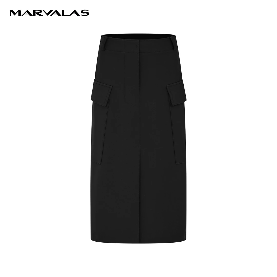 【小余专属】M207306310曼德诗纯色半身裙冬高腰包臀长裙