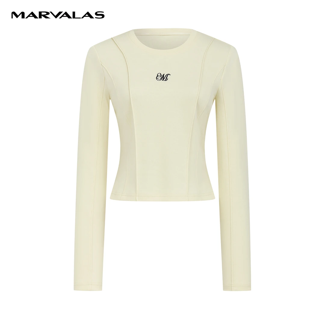 【陈大可】曼德诗常规T恤2023冬双面针织棉质圆领长袖M31330727