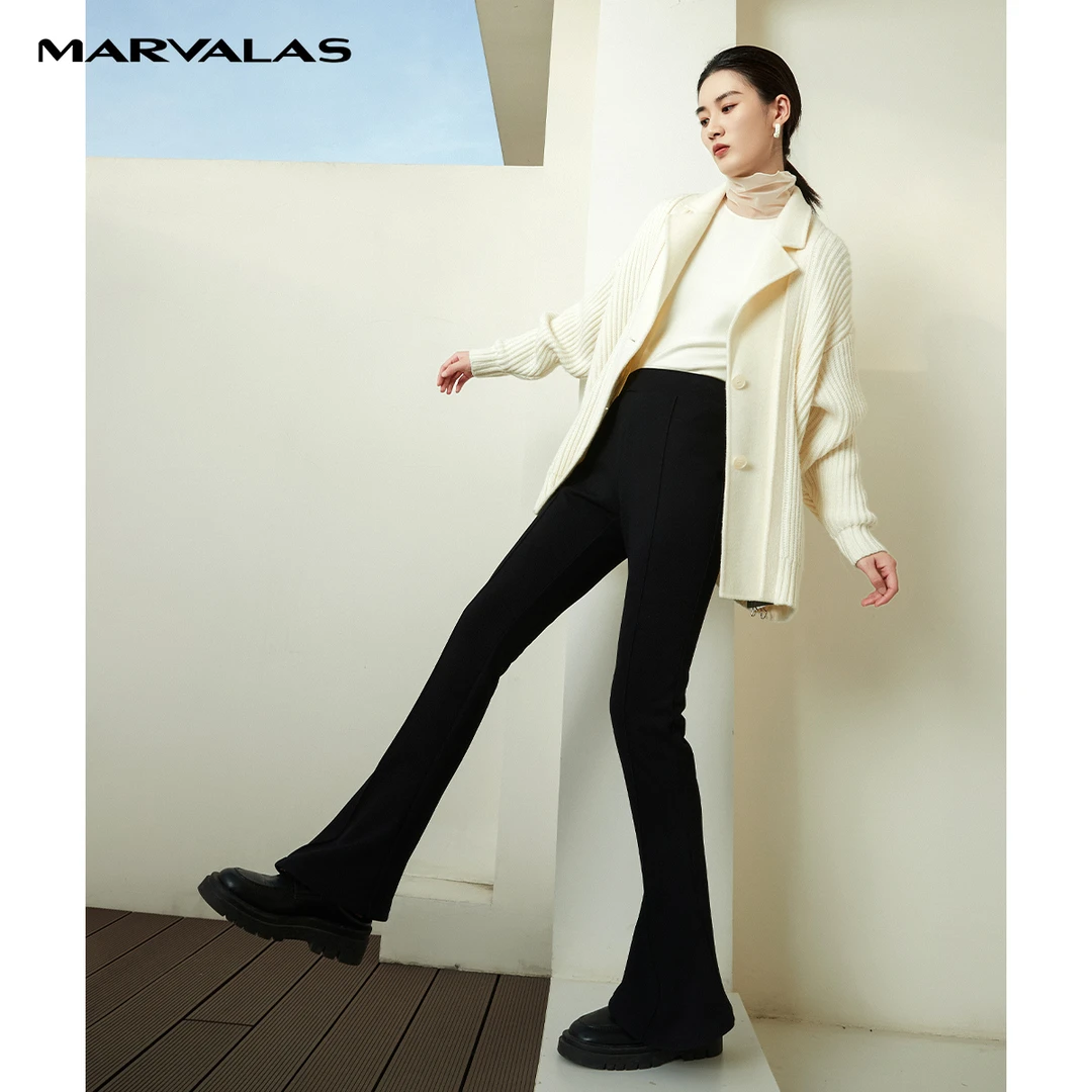 【小呆鸟专享】M102302423曼德诗西装喇叭裤打底裤外穿显瘦裤子秋冬