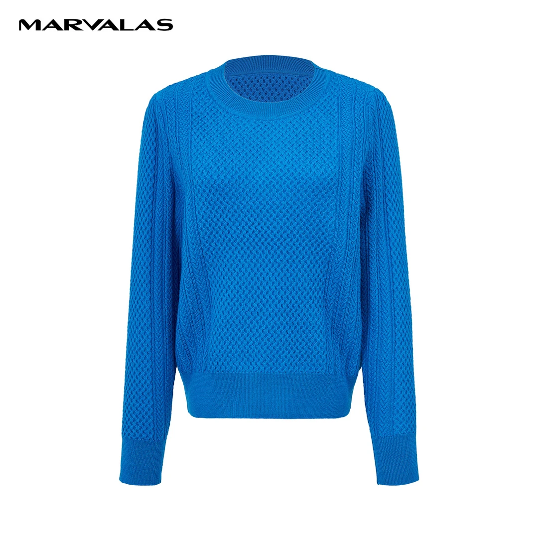 【羊羊专属】M733302816曼德诗女秋冬套头毛衣圆领针织女士