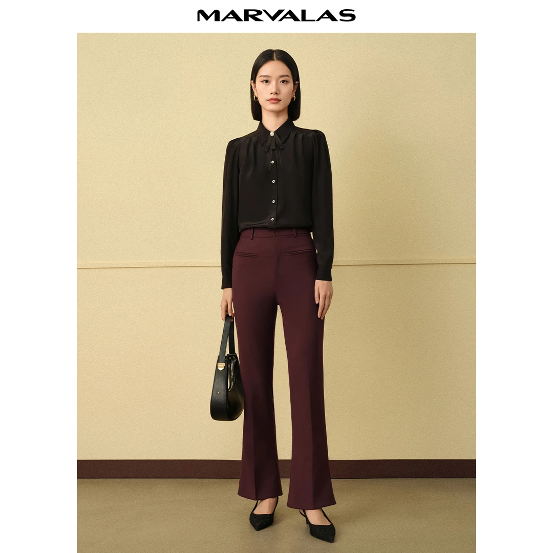 【籽言专属】曼德诗气质高腰西装裤M102305720