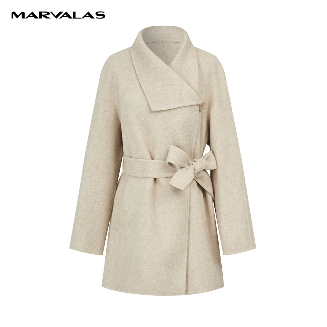 【小余专属】M426302854曼德诗复古双面呢呢外套女