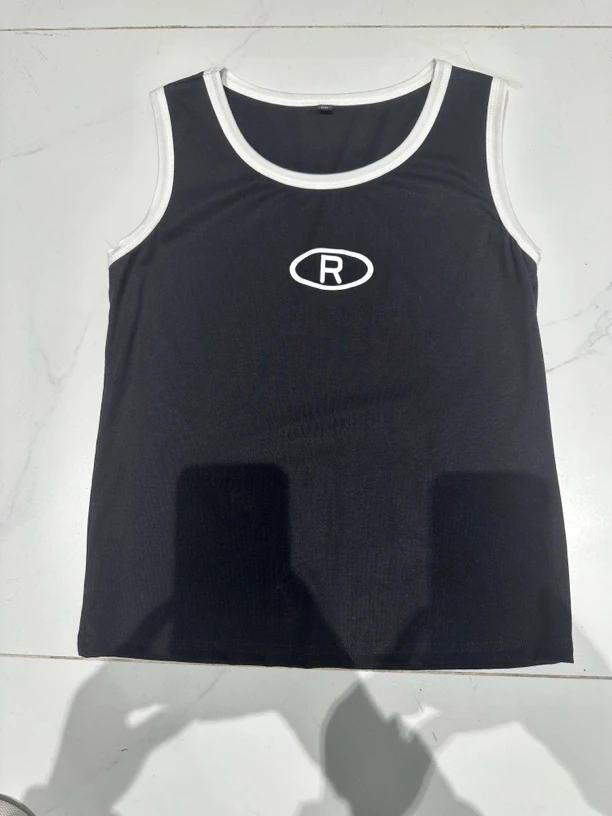 安纶四面弹印花背心