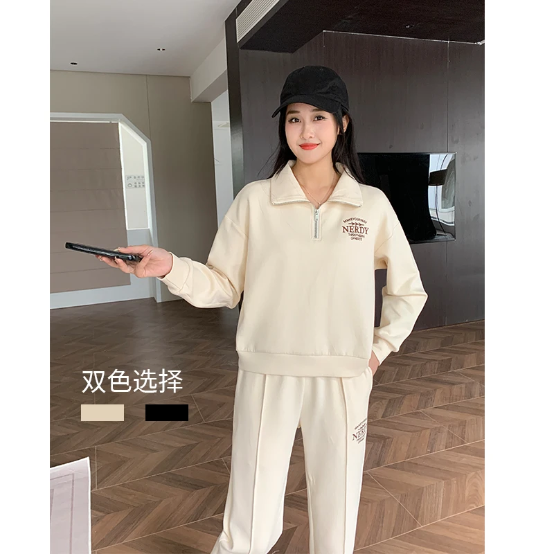 新款春秋卫衣女装运动套装洋气宽松小个休闲减龄情侣运动套装
