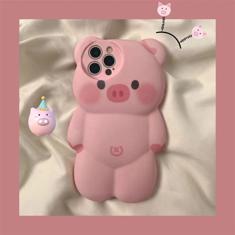 可爱立体粉色小猪苹果14手机壳iPhone13promax/12/11/14pro防摔xr