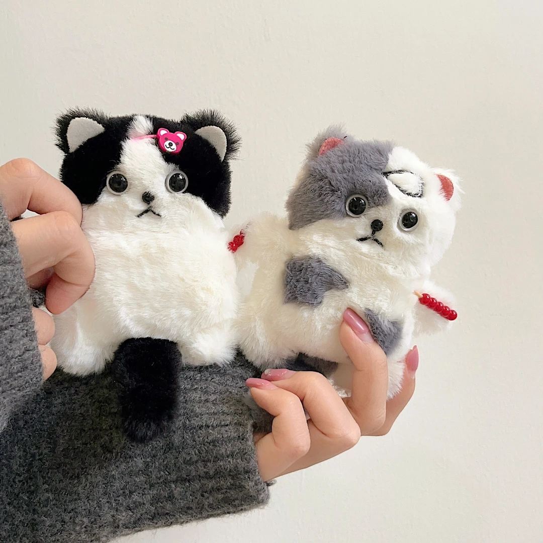 毛绒猫咪airpods pro2保护壳苹果1/2代无线蓝牙耳机套3代华强北4