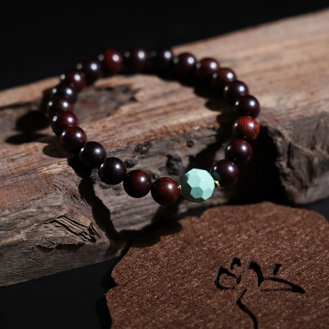 【真定山房】 檀韵松辉0.8*21颗小叶紫檀，多切面