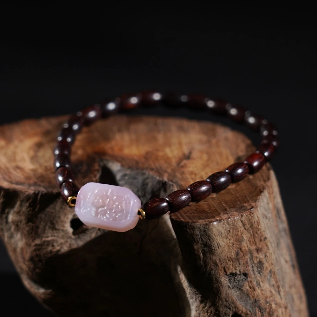 【真定山房】小叶紫檀米珠，玫瑰花