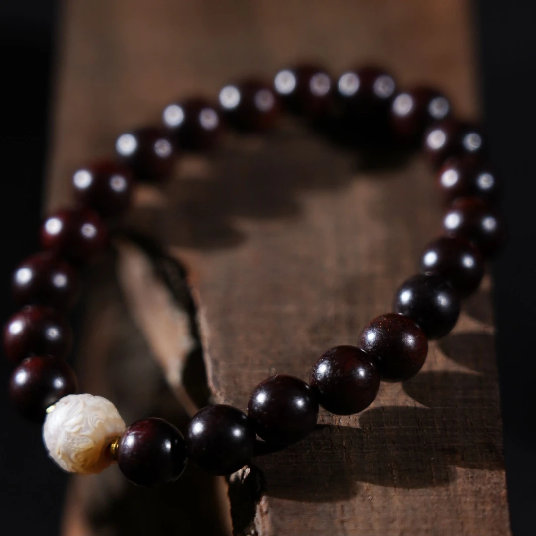 【真定山房】0.8小叶紫檀21粒+龙珠