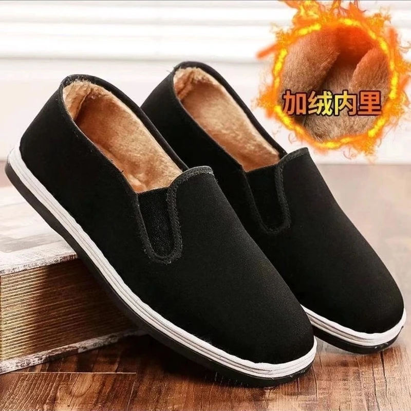 秋冬布鞋男老北京布鞋单鞋男开车工作男黑布鞋登山鞋防滑劳保轮胎